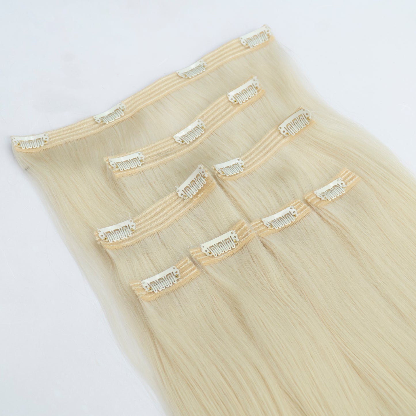 Extensii din păr rusesc Clip-On blond deschis