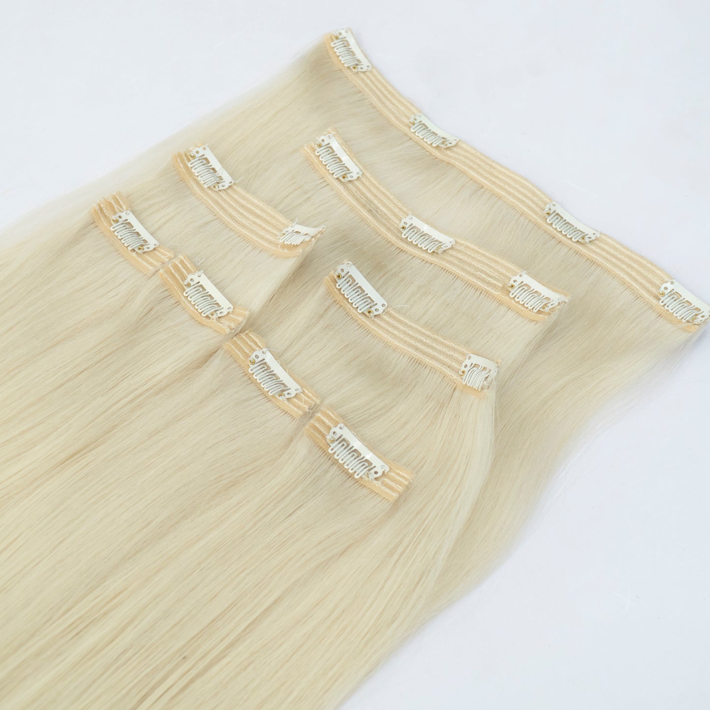 Extensii din păr rusesc Clip-On blond deschis
