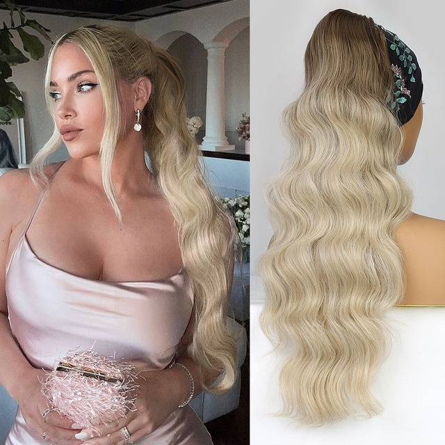 COADA PAR ONDULAT 70 CM -OMBRE SATEN DESCHIS / BLOND