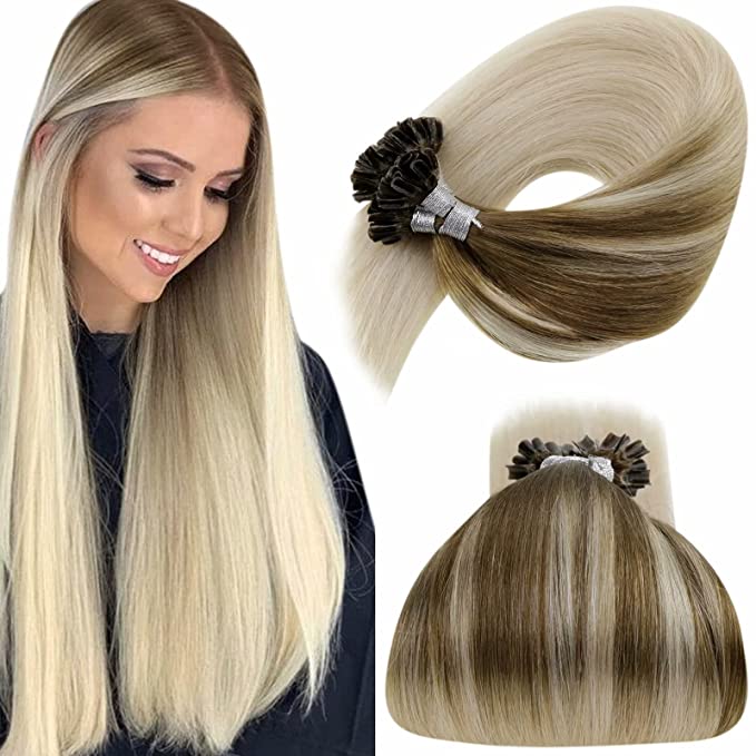 Extensii Cheratina Par Rusesc Ombre Saten Deschis Blond