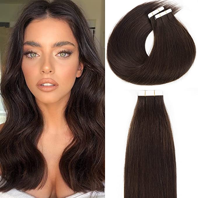 Extensii Tape On Par Natural Rusesc Castaniu #2