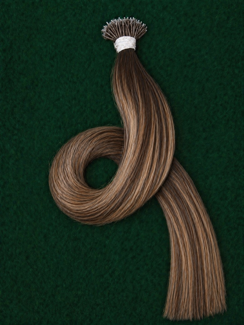 Extensii Nanoring Par Rusesc Balayage Saten Blond Inchis