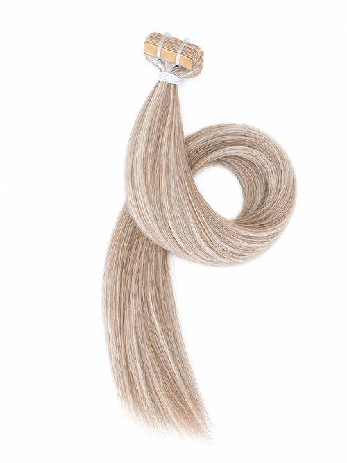 Extensii Tape On Par Natural Rusesc Saten Deschis Blond