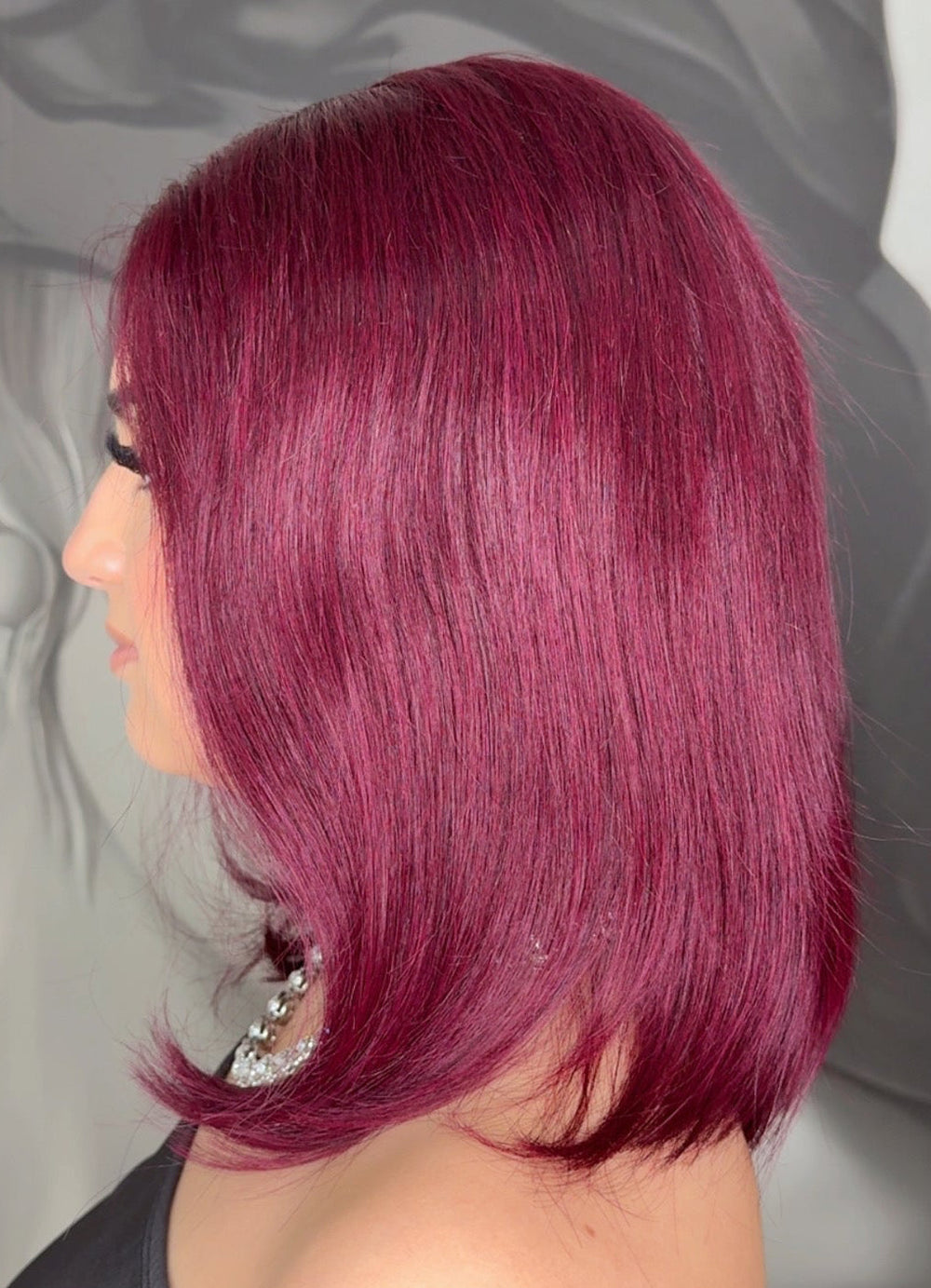 Peruca cu Dantela Par Natural Burgundy