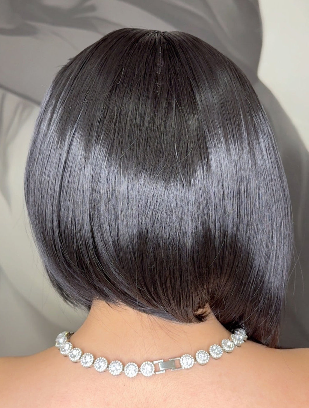 Peruca cu Dantela  Bob Asimetric  LIA  Brunet