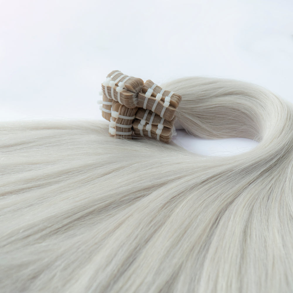 Extensii Tape On Par Natural Rusesc Blond Silver
