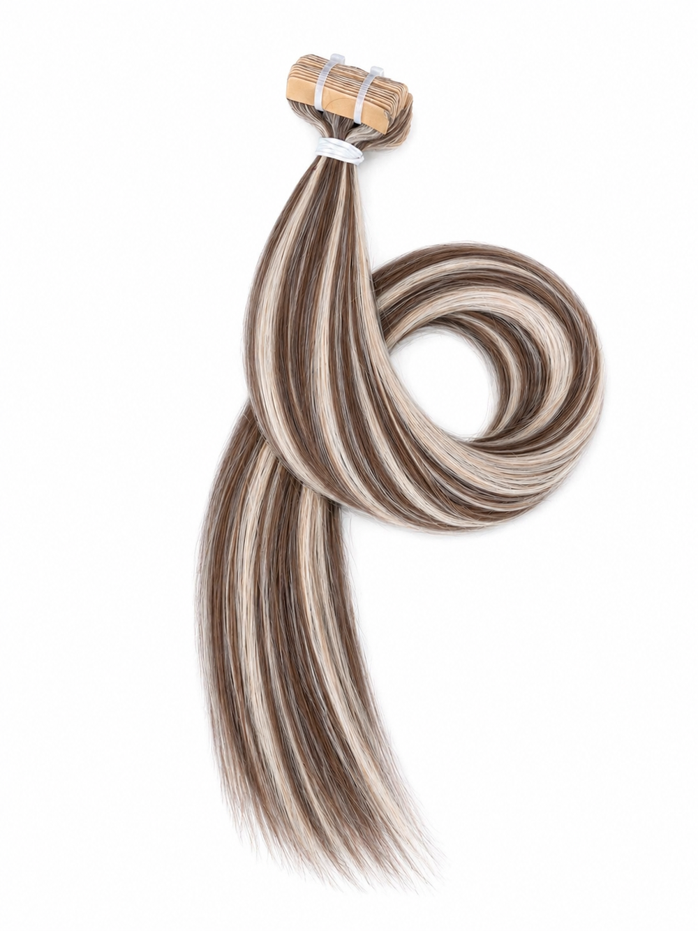 Extensii Tape On Par Natural Rusesc Balayage Saten Blond Deschis