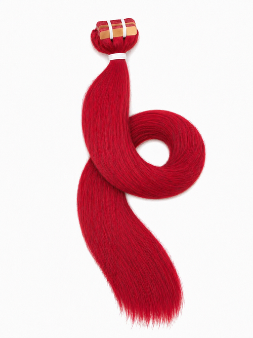 Extensii Tape On Par Natural Rusesc Rosu Red