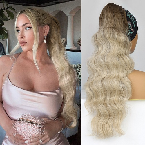 COADA PAR ONDULAT 70 CM -OMBRE SATEN DESCHIS / BLOND