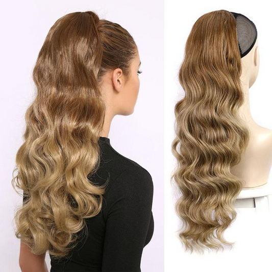 COADA PAR ONDULAT 70 CM - BLOND AURIU INCHIS