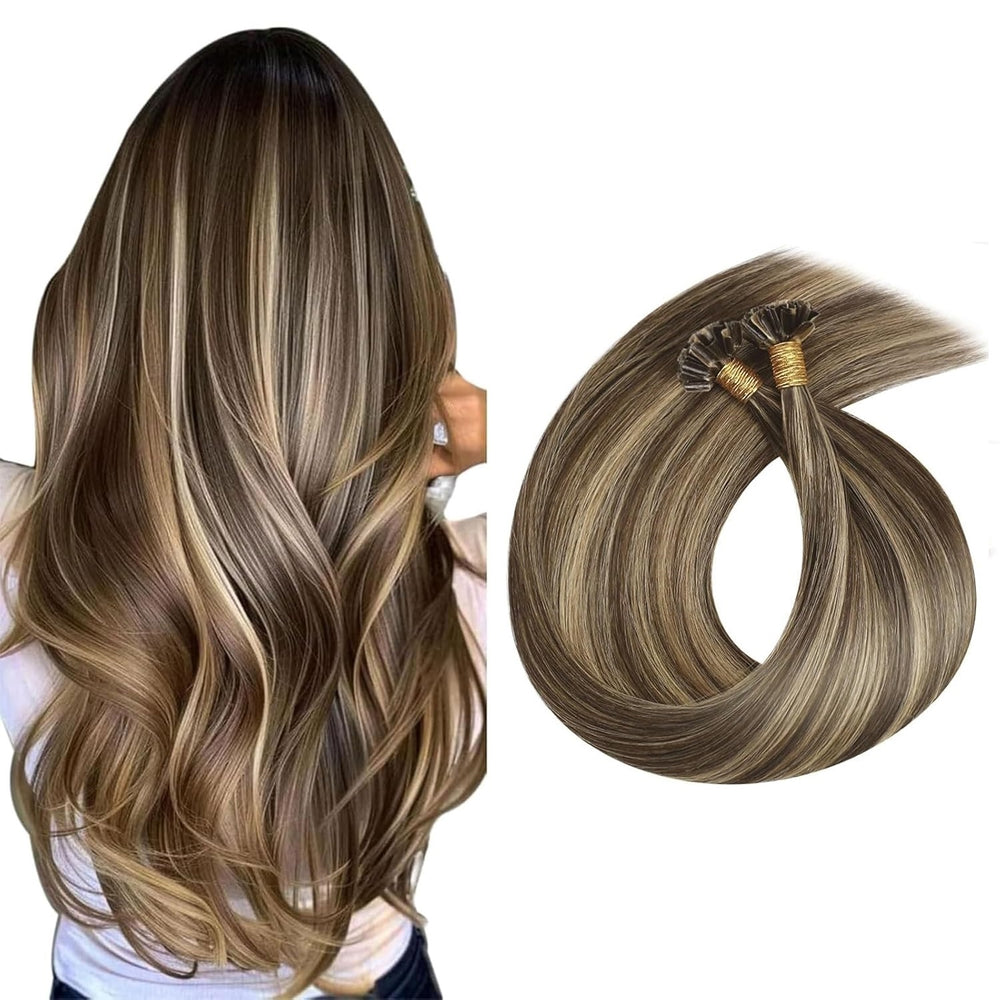 Extensii de par cheratina Balayage Saten Inchis Blond