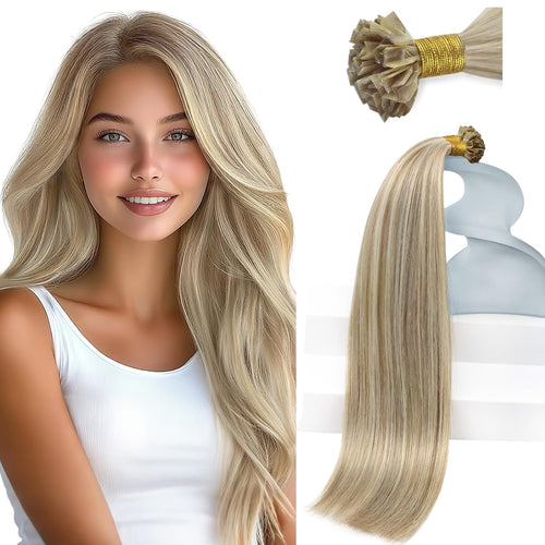 Extensii de par cheratina Balayage Blond Deschis Blond Inchis