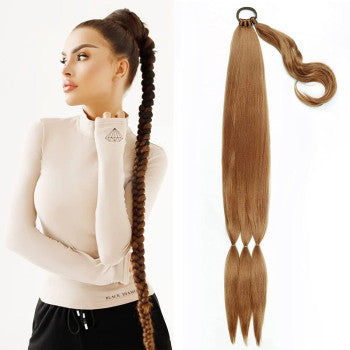 Coada de par pentru impletituri, Saten Aramiu, 70 cm