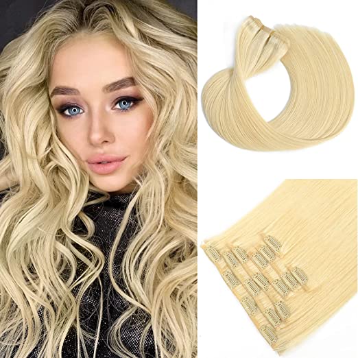 Extensii De Par Clip On Blond Platinat #613