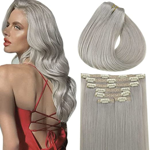 Extensii De Par Clip On Blond Grey