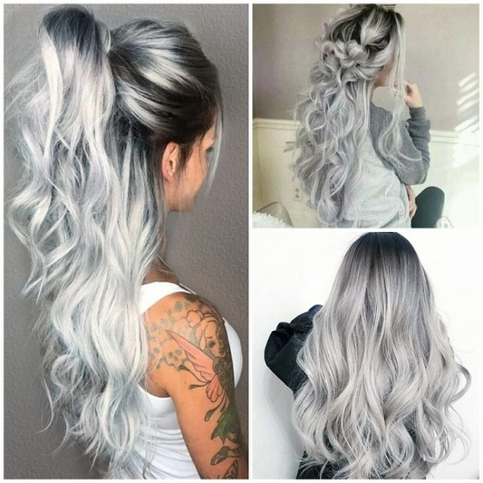 Peruca Par Sintetic Ombre Brunet Grey #1Grey